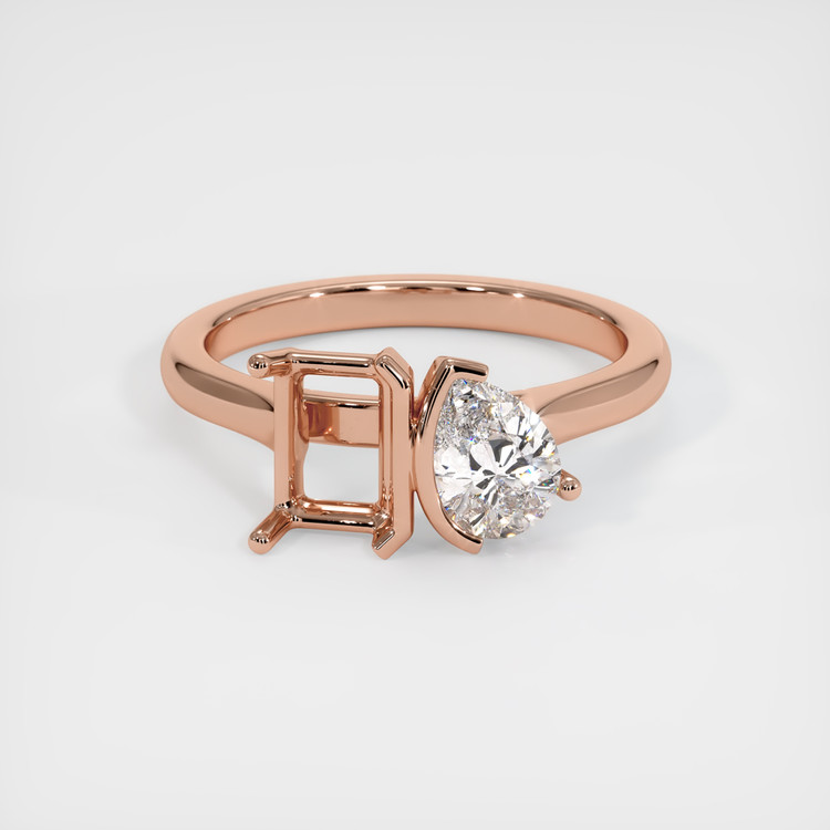 14K Rose Gold Flush Set Ring Setting