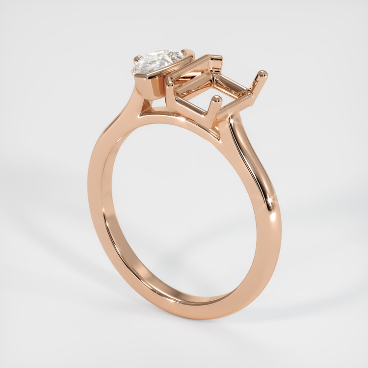 18K Rose Gold Flush Set Ring Setting
