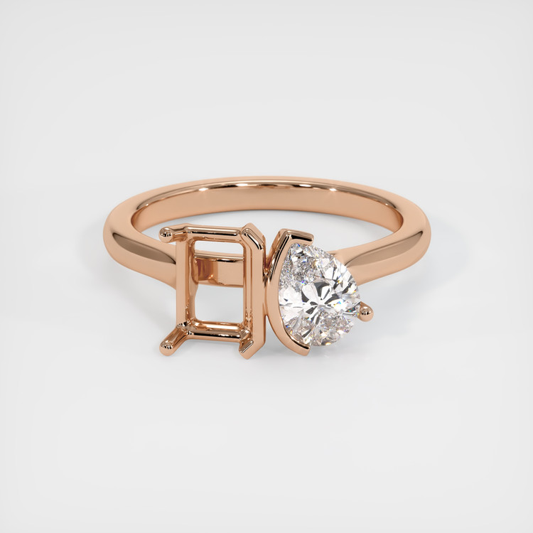 18K Rose Gold Flush Set Ring Setting