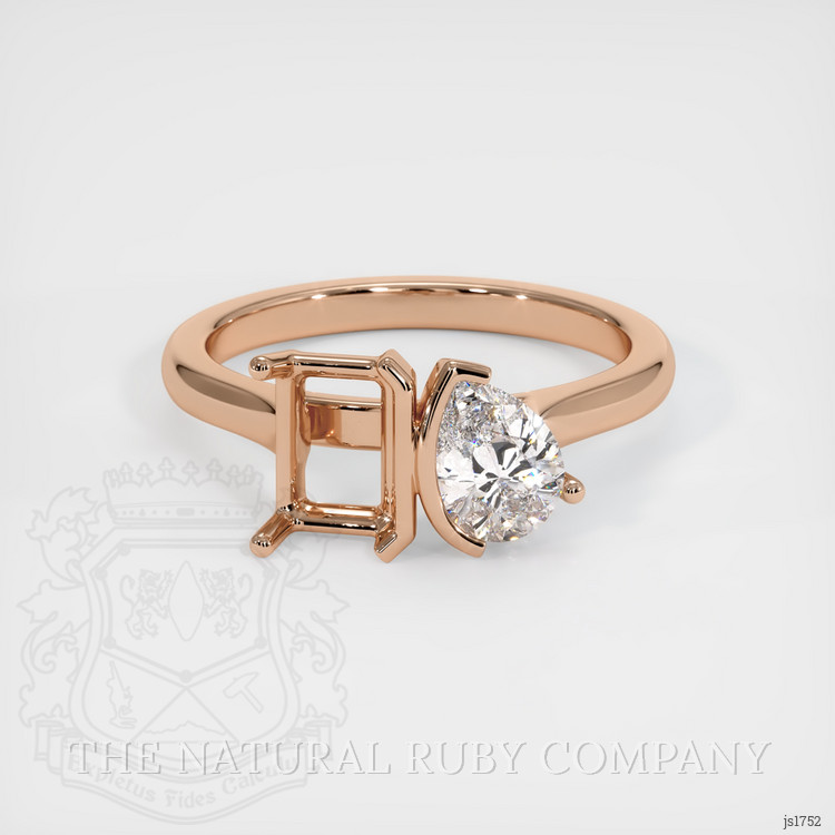 18K Rose Gold Flush Set Ring Setting