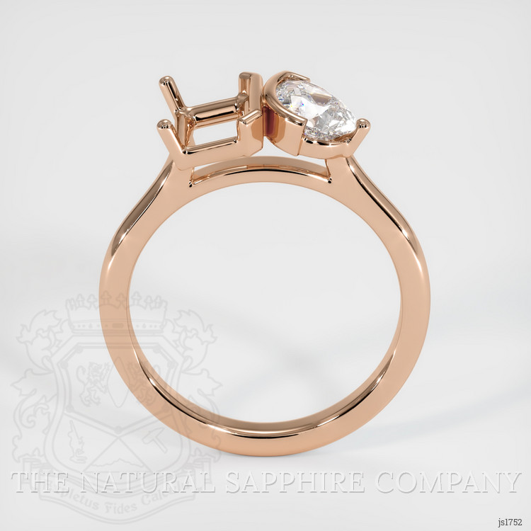 18K Rose Gold Flush Set Ring Setting