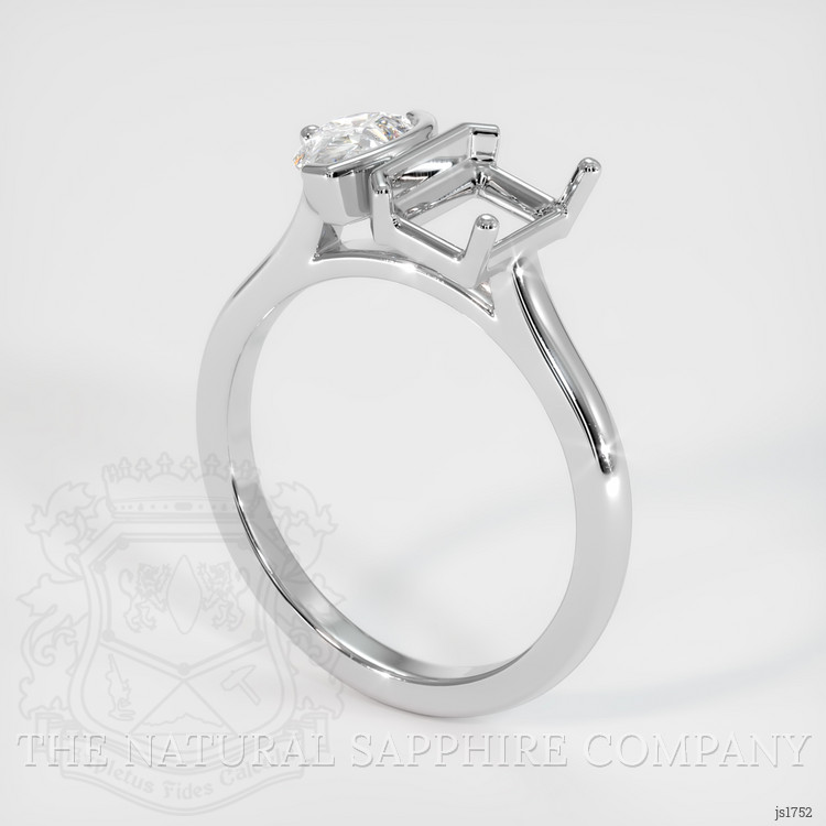 14K White Gold Flush Set Ring Setting