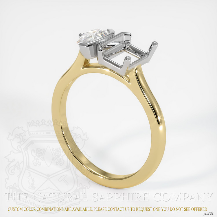 14K White & Yellow Flush Set Ring Setting