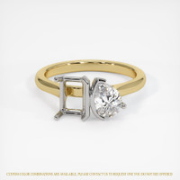 14K White & Yellow Flush Set Ring Setting Image