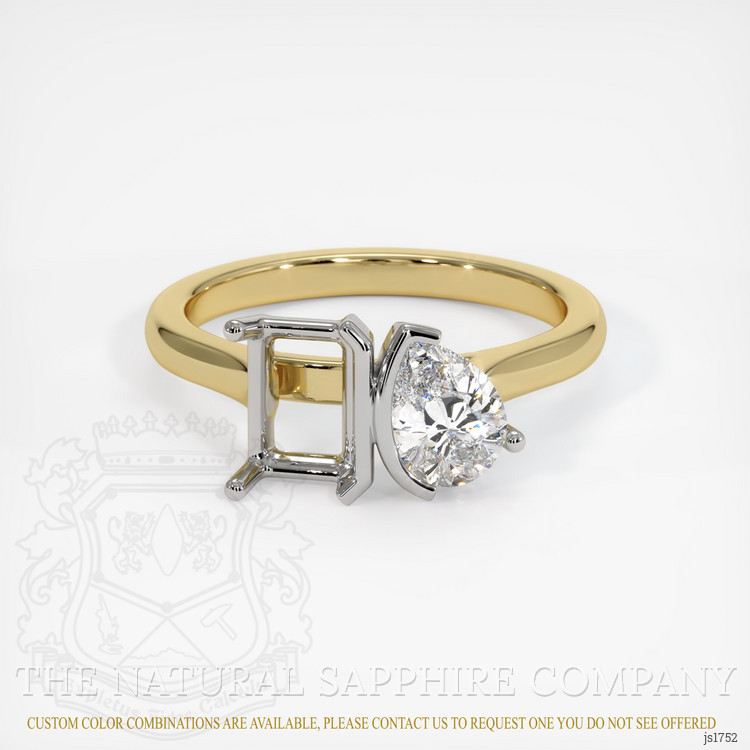 14K White & Yellow Flush Set Ring Setting
