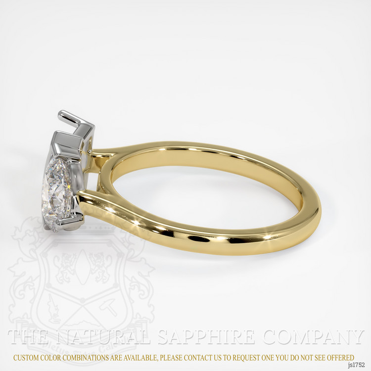 14K White & Yellow Flush Set Ring Setting