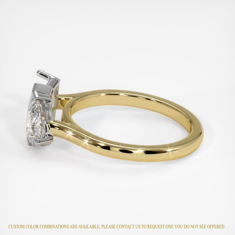 14K White & Yellow Flush Set Ring Setting