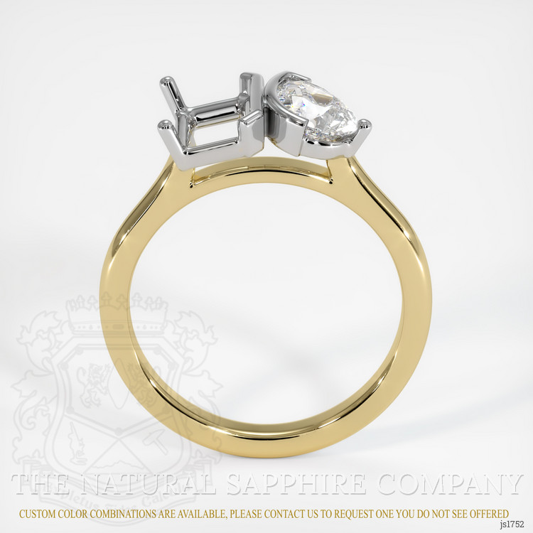 14K White & Yellow Flush Set Ring Setting
