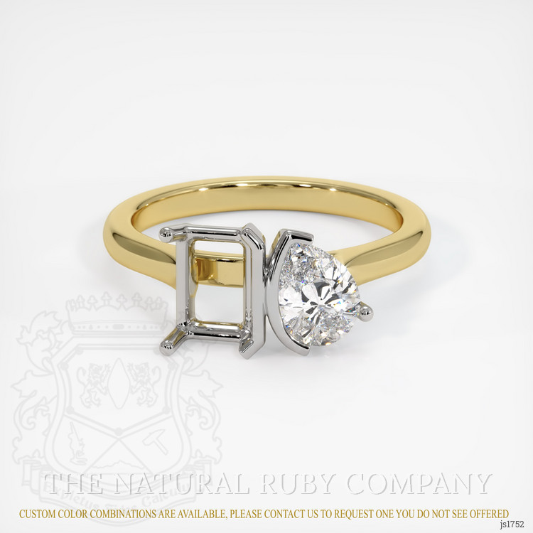 18K White & Yellow Flush Set Ring Setting