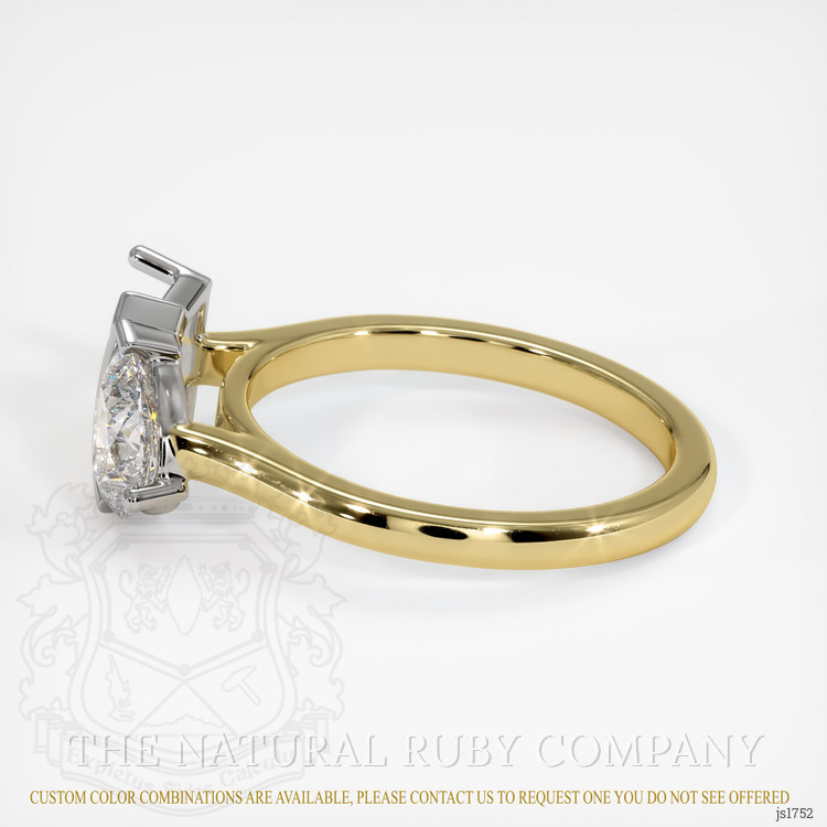 18K White & Yellow Flush Set Ring Setting