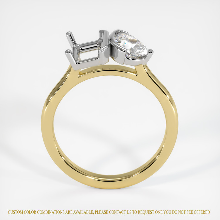 18K White & Yellow Flush Set Ring Setting