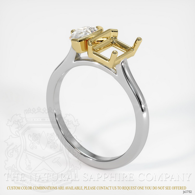 14K Yellow & White Flush Set Ring Setting