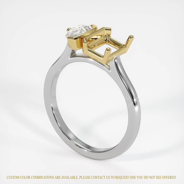 14K Yellow & White Flush Set Ring Setting