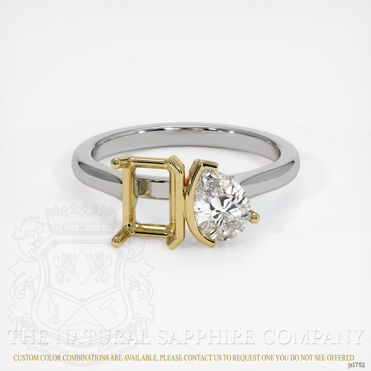 14K Yellow & White Flush Set Ring Setting