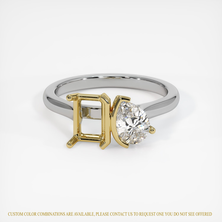 14K Yellow & White Flush Set Ring Setting