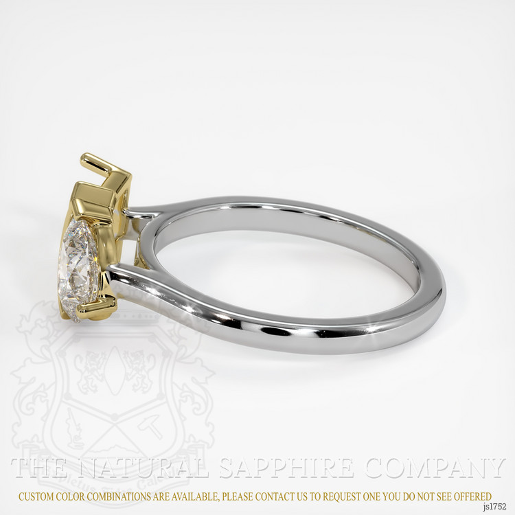 14K Yellow & White Flush Set Ring Setting