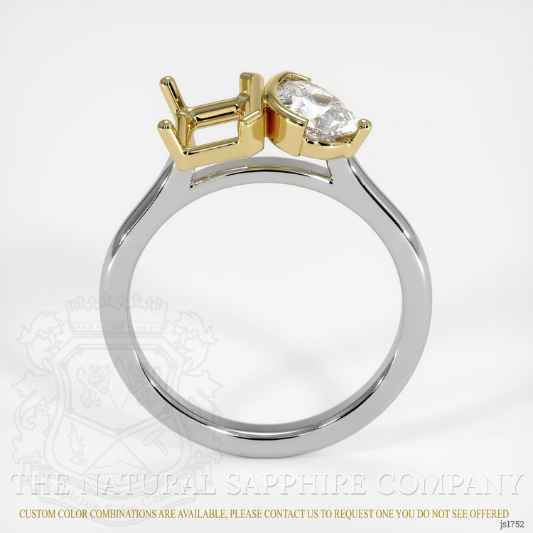 14K Yellow & White Flush Set Ring Setting