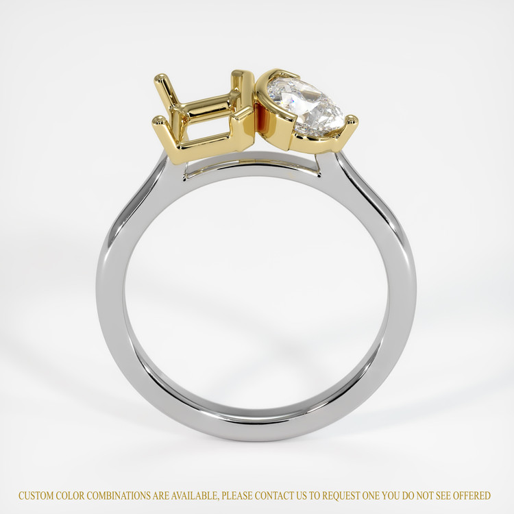 14K Yellow & White Flush Set Ring Setting