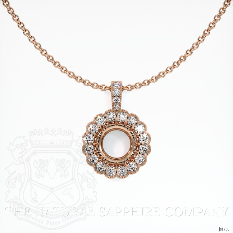 14K Rose Gold Antique Style Pendant Setting