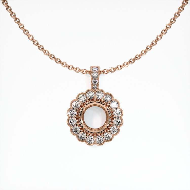 14K Rose Gold Antique Style Pendant Setting