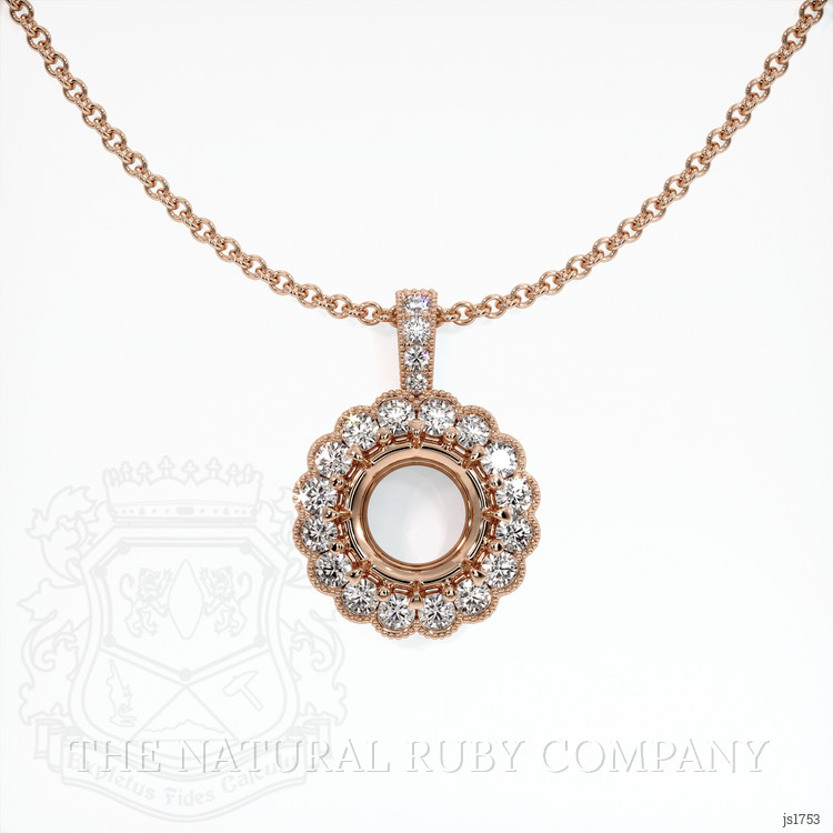 14K Rose Gold Antique Style Pendant Setting