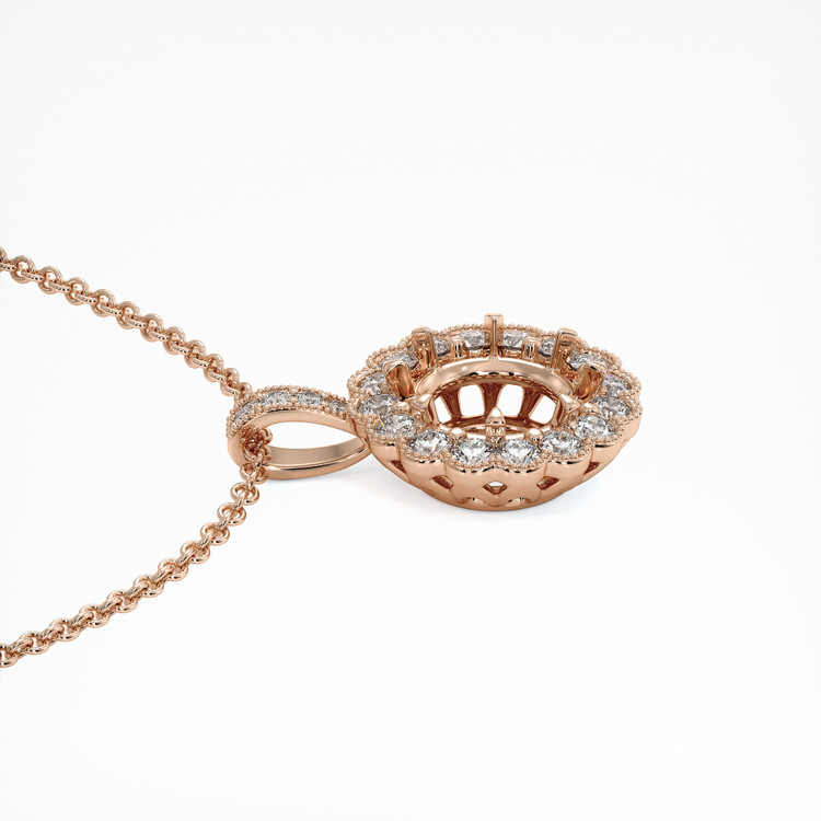 14K Rose Gold Antique Style Pendant Setting