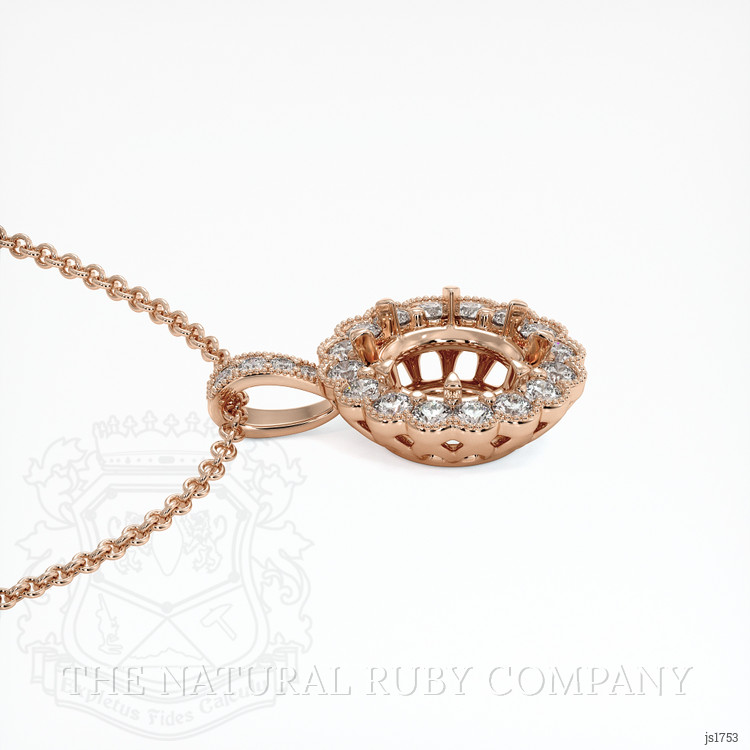 14K Rose Gold Antique Style Pendant Setting