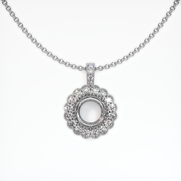 14K White Gold Antique Style Pendant Setting