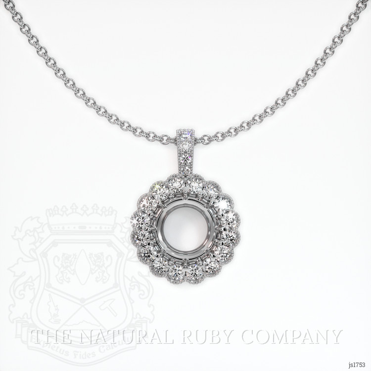 14K White Gold Antique Style Pendant Setting