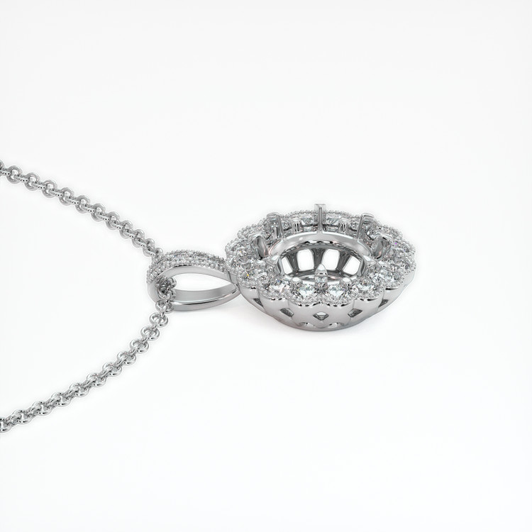 14K White Gold Antique Style Pendant Setting
