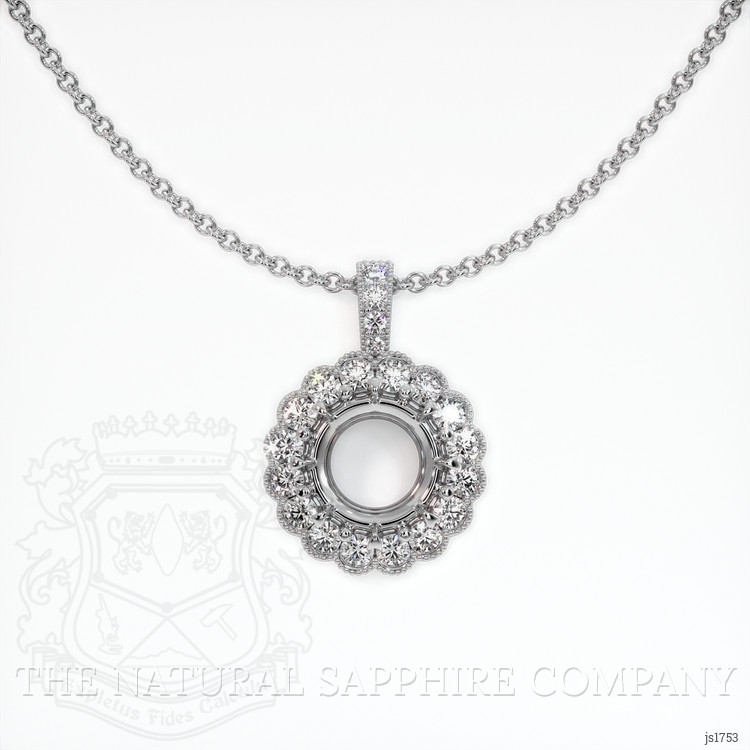 18K White Gold Antique Style Pendant Setting