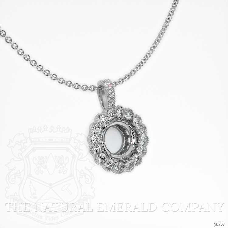 18K White Gold Antique Style Pendant Setting