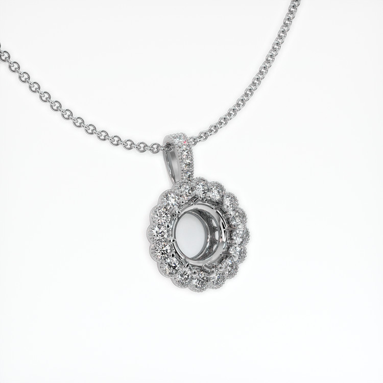 18K White Gold Antique Style Pendant Setting