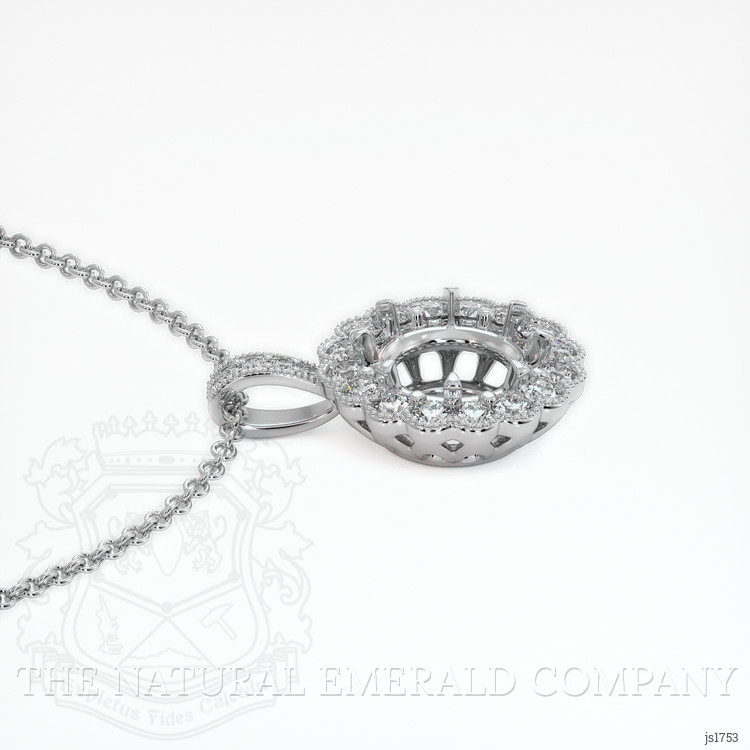 18K White Gold Antique Style Pendant Setting