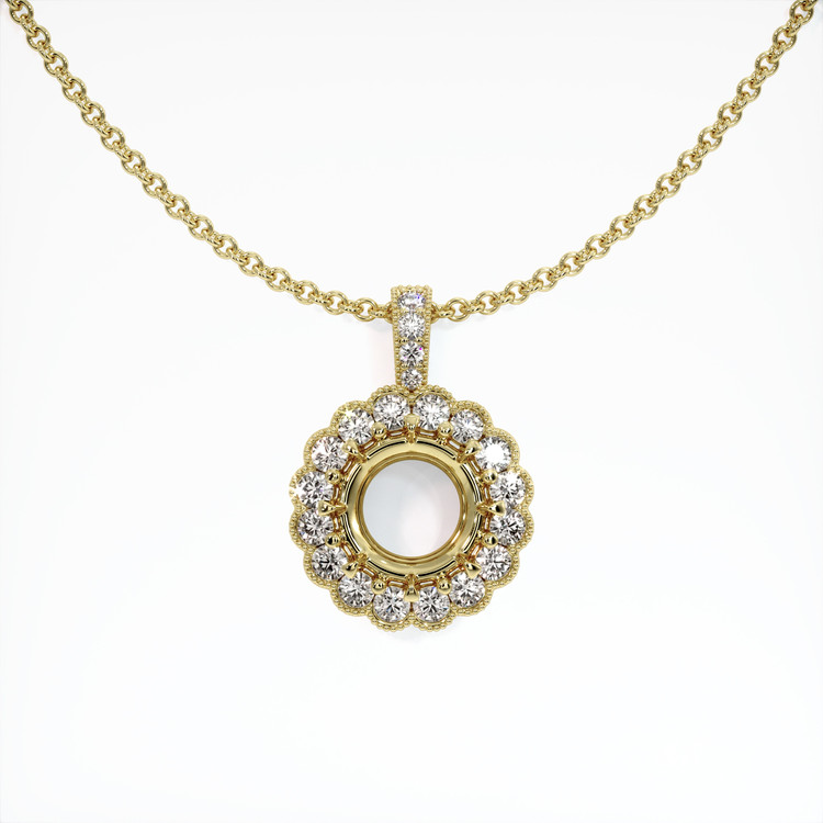 18K Yellow Gold Antique Style Pendant Setting