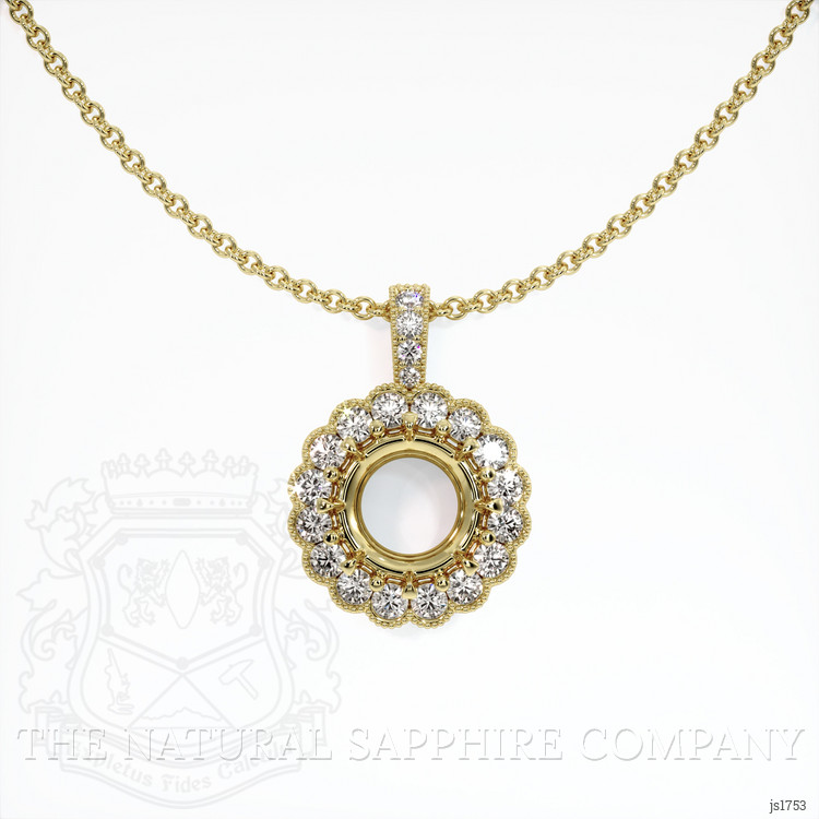 18K Yellow Gold Antique Style Pendant Setting
