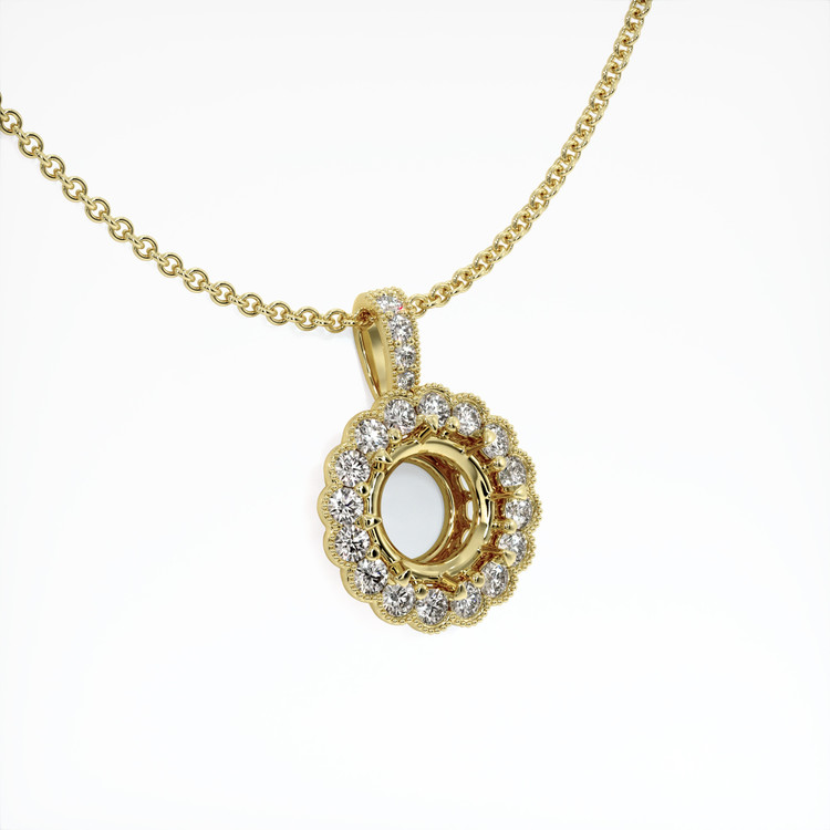 18K Yellow Gold Antique Style Pendant Setting