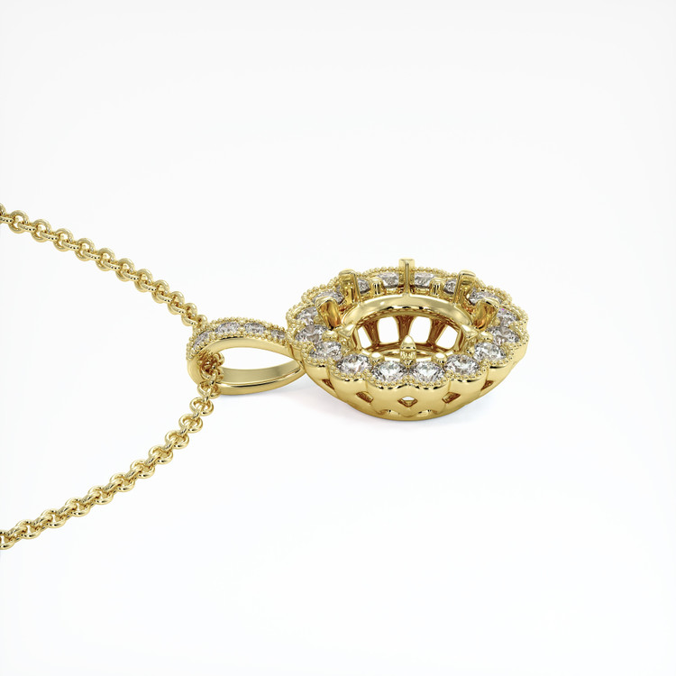 18K Yellow Gold Antique Style Pendant Setting