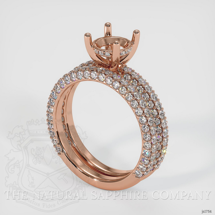 14K Rose Gold Pave Ring Setting