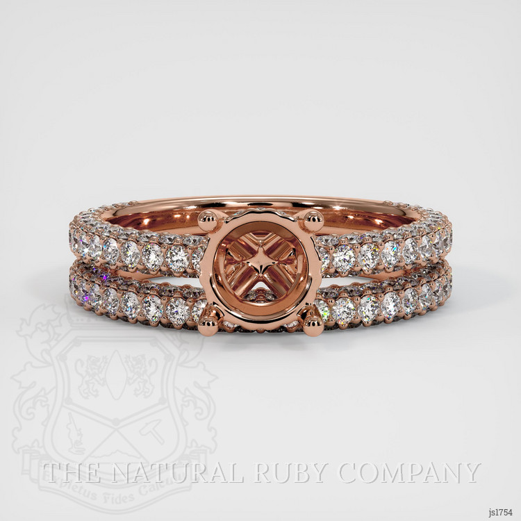 14K Rose Gold Pave Ring Setting