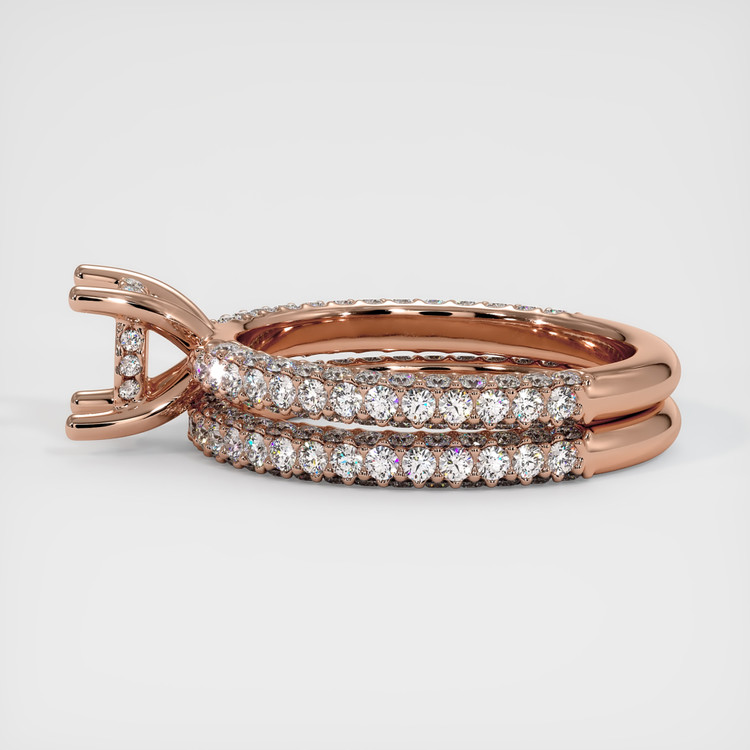 14K Rose Gold Pave Ring Setting