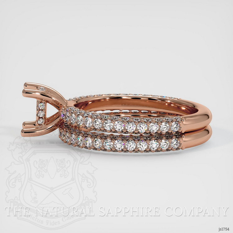 14K Rose Gold Pave Ring Setting