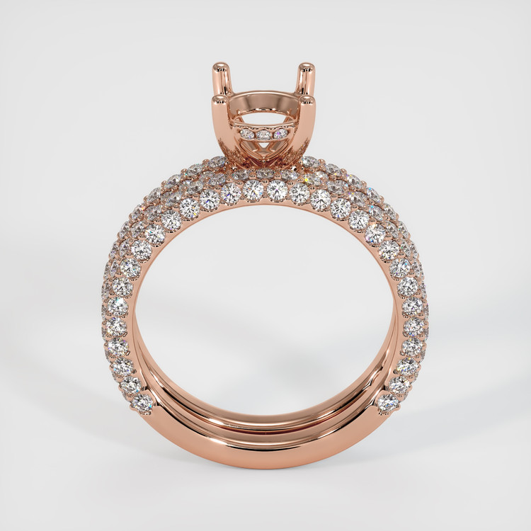 14K Rose Gold Pave Ring Setting
