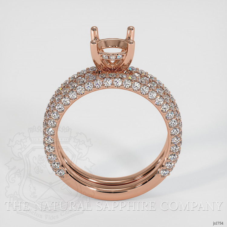 14K Rose Gold Pave Ring Setting