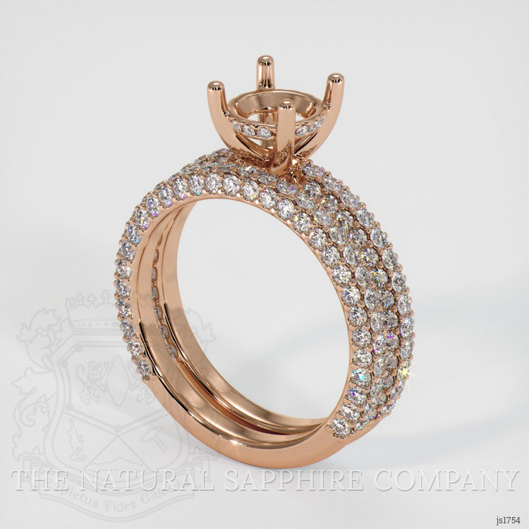 18K Rose Gold Pave Ring Setting