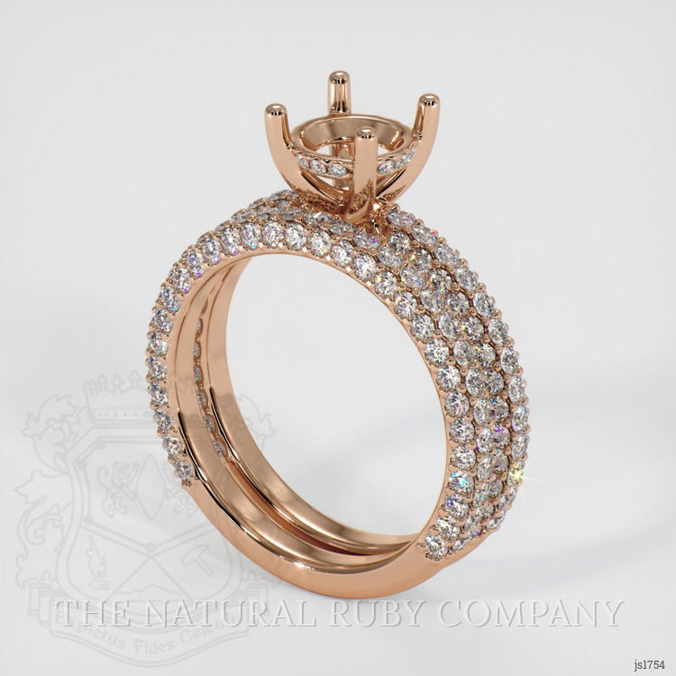 18K Rose Gold Pave Ring Setting