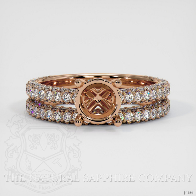 18K Rose Gold Pave Ring Setting