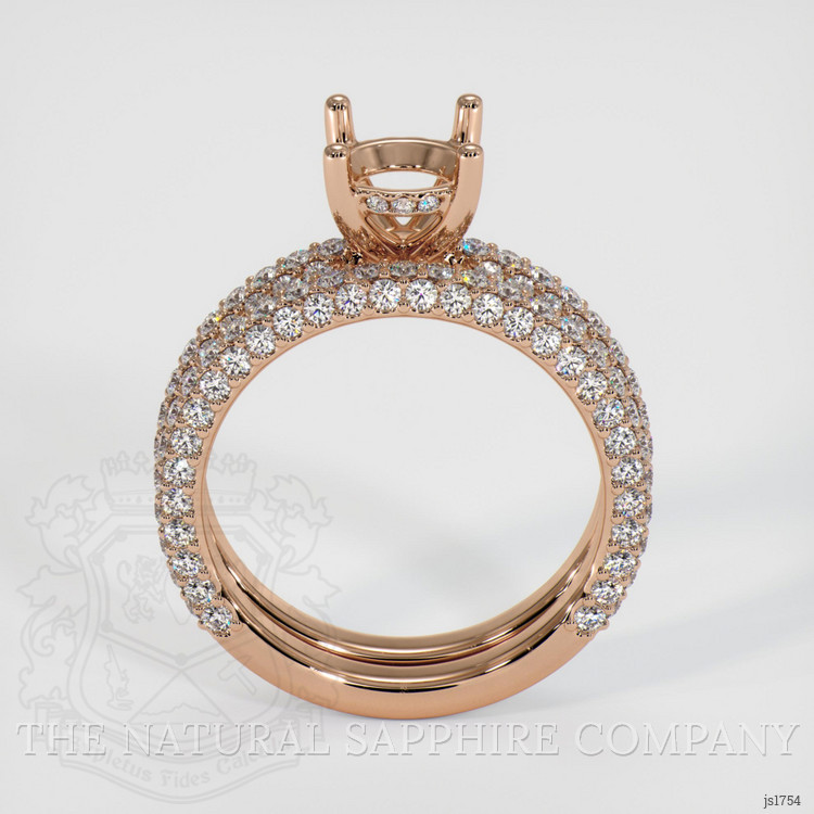 18K Rose Gold Pave Ring Setting