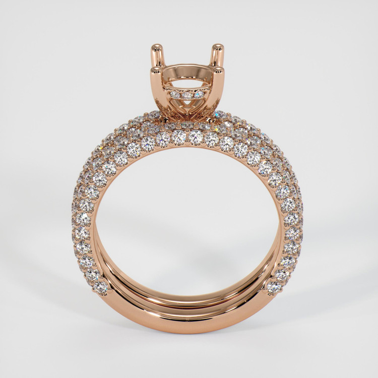 18K Rose Gold Pave Ring Setting
