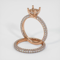 18K Rose Gold Pave Ring Setting Image